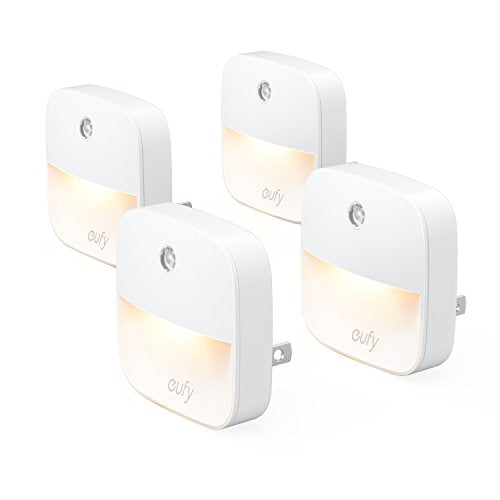 eufy by Anker Plug-in Night Light - Dusk-to-Dawn Sensor, Energy Efficient, Warm White LED - 4-Pack