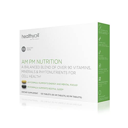 Healthycell AM PM Multivitamin - Boosts Energy & Sleep, 90+ Nutrients for Cell Health - 30 Servings