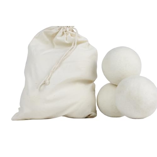 Auvreal Wool Dryer Balls - Natural Fabric Softener, Reduces Static, 4 XL Balls Made in NZ