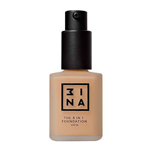 3INA 3-In-1 Foundation - Vegan, Medium Coverage, Natural Finish, Paraben-Free - 1.01 Oz