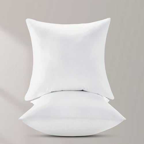 Delara Premium Organic Cotton Pillow Insert Set - Hypoallergenic, Durable, Plush - 22x22