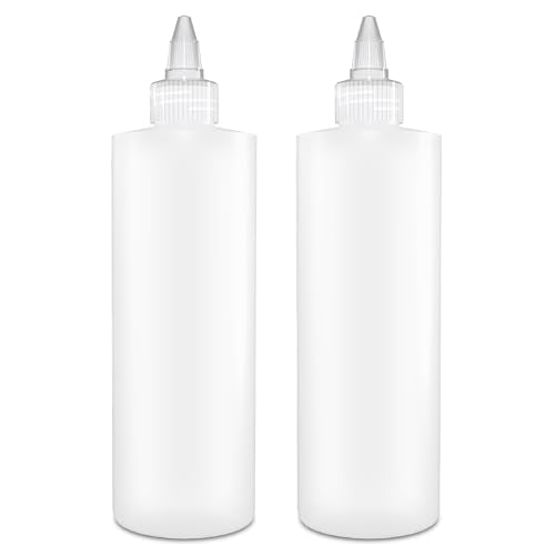 BRIGHTFROM Condiment Squeeze Bottles - Leak-Proof, BPA-Free, 16 oz for Sauces & Crafts - 2 Pack