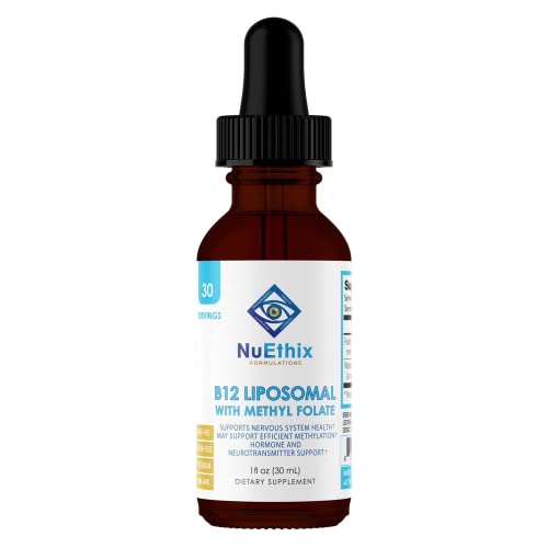 NuEthix B12 Liposomal Supplement - Supports Energy, Metabolism, Heart Health - 1oz, 30 Servings