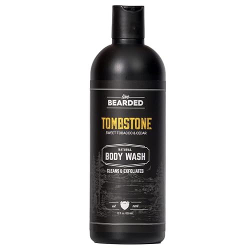 Live Bearded Charcoal Body Wash - Deep Cleansing, Natural Ingredients - Sweet Tobacco, Cedar