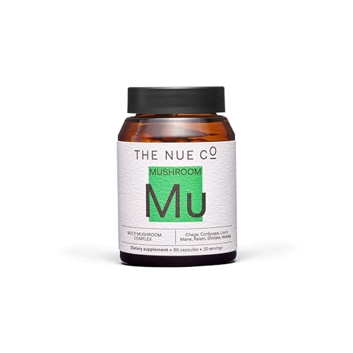 The Nue Co. Multi Mushroom Complex - Boost Focus & Energy, Vegan, Gluten Free - 30 Capsules