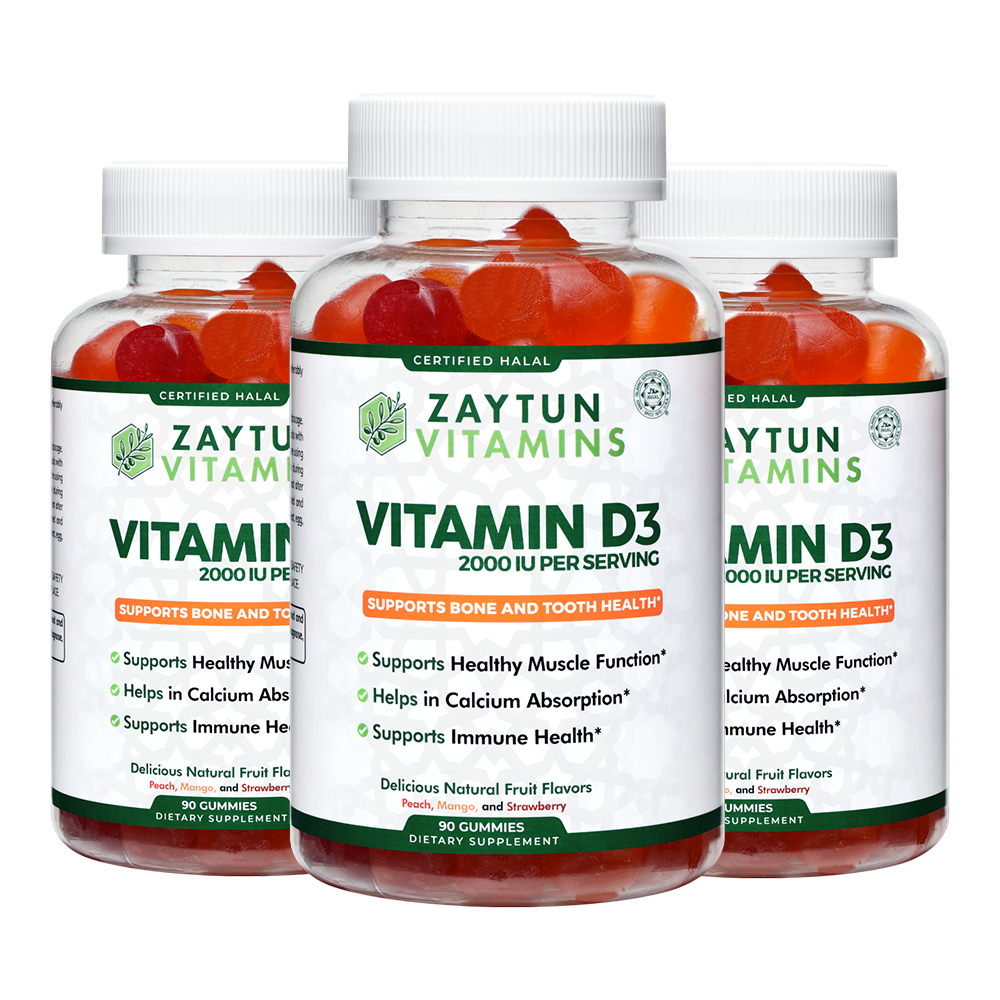 Vitamins & Supplements | Halal Vitamin D3 Gummies, 2000 IU, 3 Pack