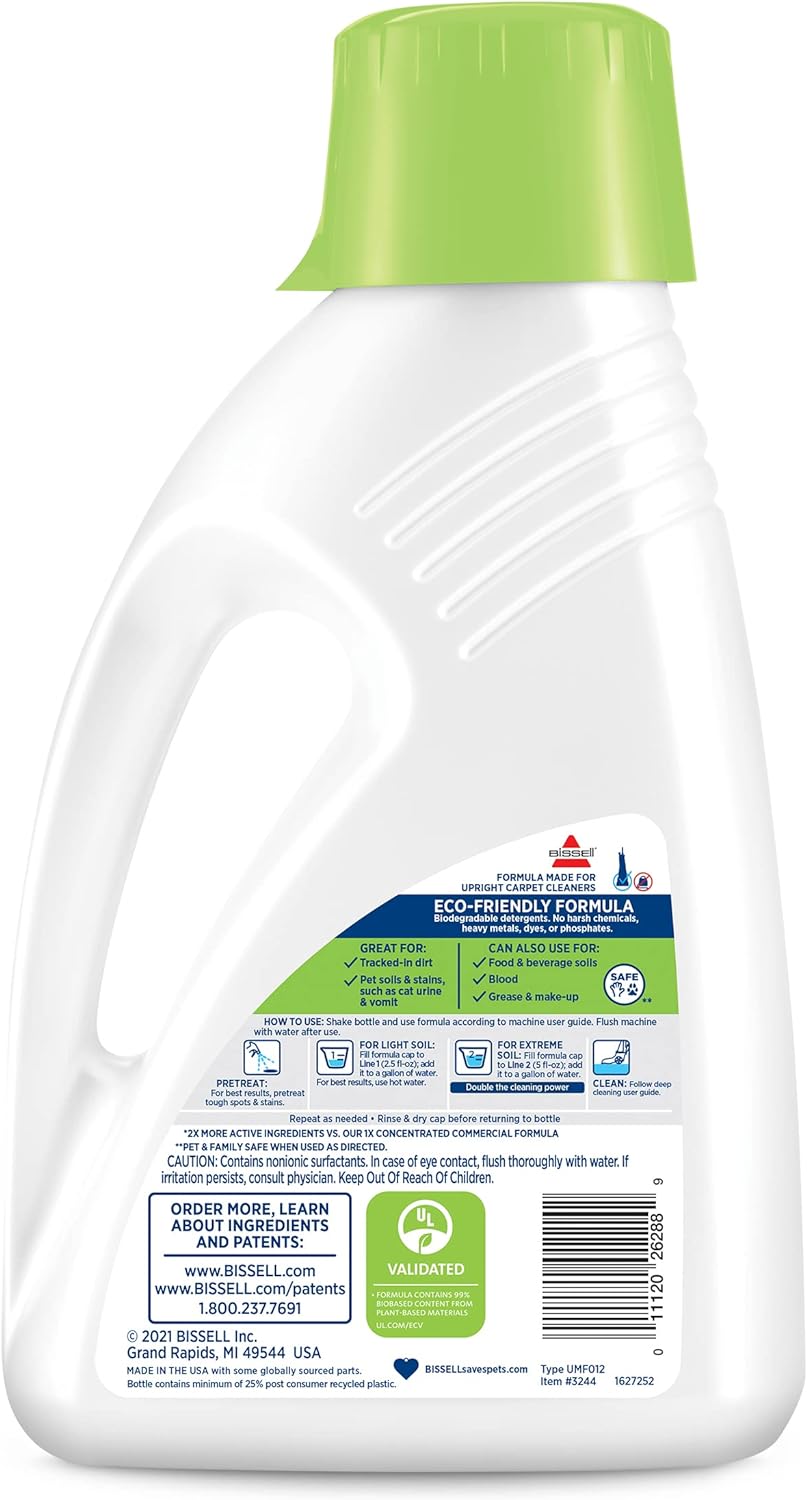 Bissell Carpet Cleaner - Tough Pet Stain Removal, Biodegradable Formula, Fresh Citrus Scent - 48oz