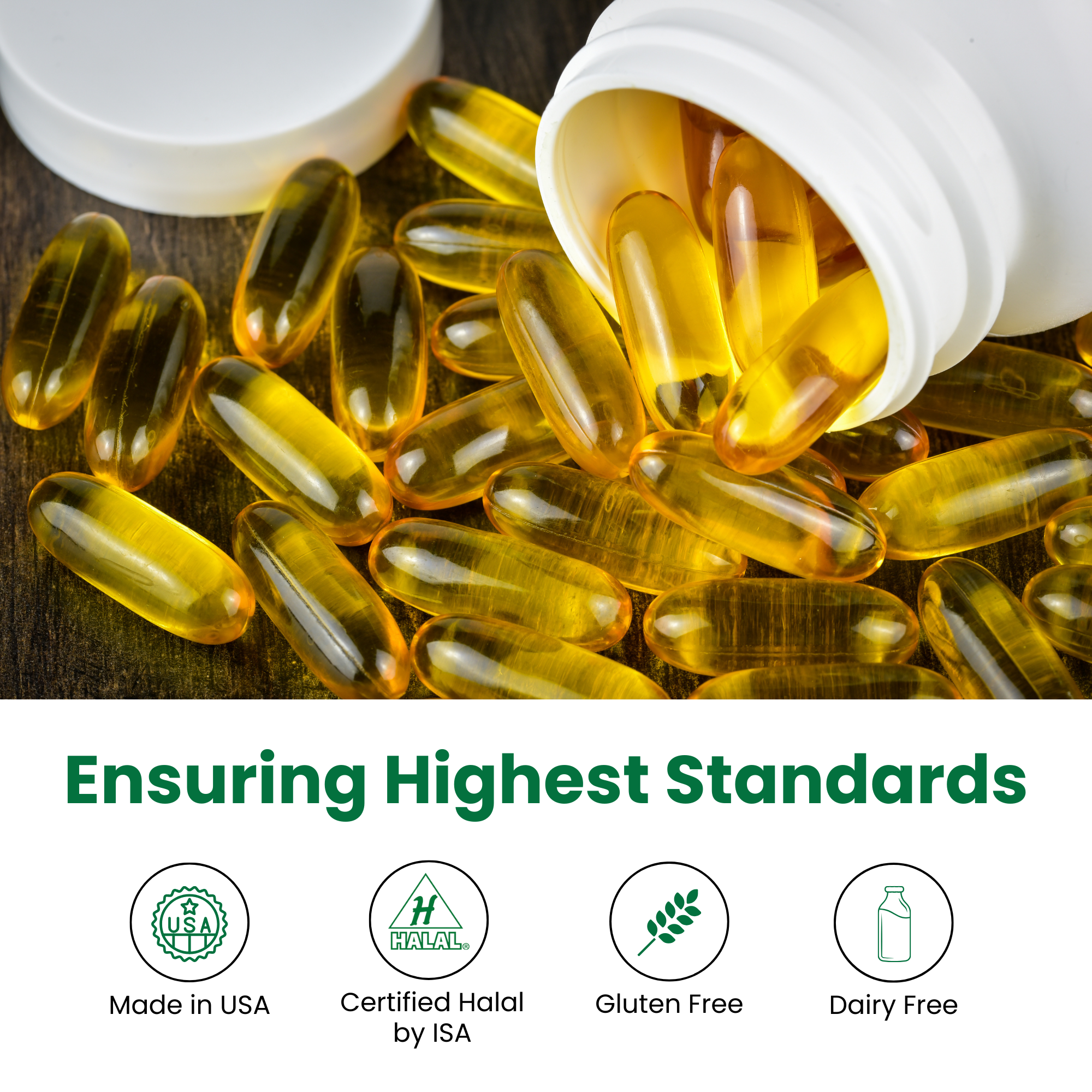 Fish Oil Softgels | Halal Gelatin, Omega-3