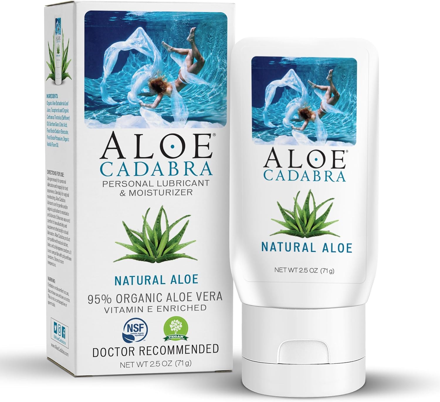 Aloe Cadabra Vaginal Moisturizer - pH Balanced, Vegan, Natural Ingredients - 2.5oz Unscented