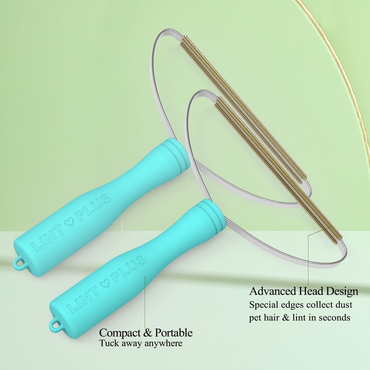 LintPlus Pet Hair Remover Tool - Efficient Multi-Fabric Cleaner, Reusable Copper Blade - 2X