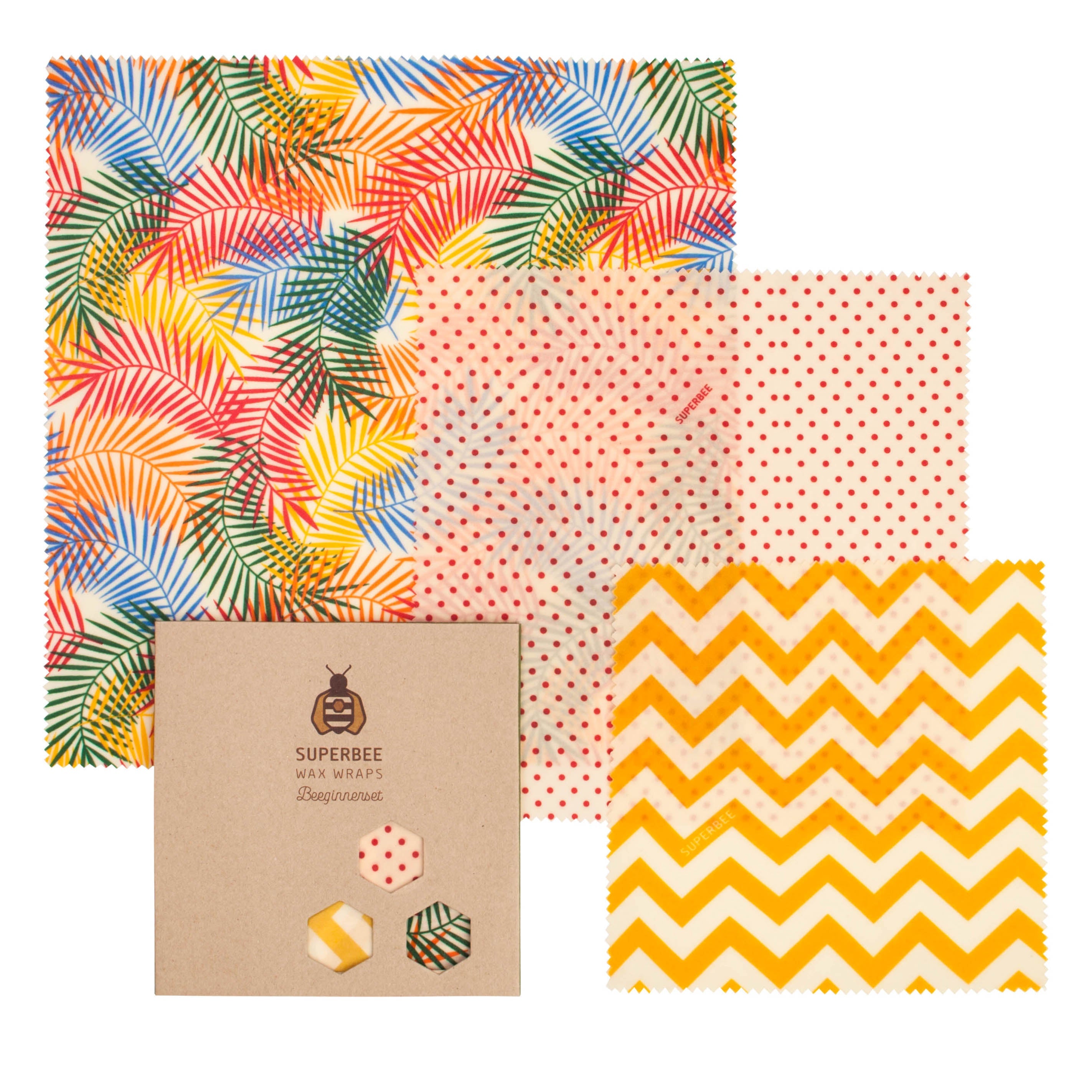 Beeswax Wraps “Beeginner” Set of 3 Sizes - Tropical Paradise