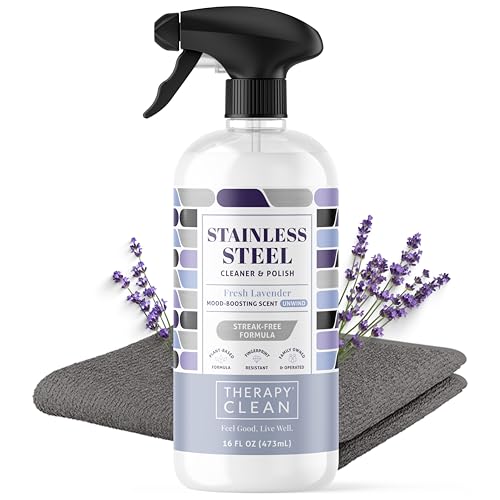 Therapy Stainless Steel Cleaner & Polish - Plant-Powered, Streak-Free Finish, Lavender Scent - 16oz