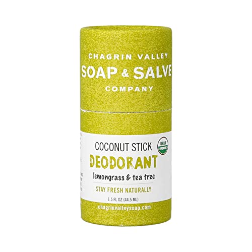 Chagrin Valley Organic Deodorant Stick - Moisturizing, Antibacterial Lemongrass & Tea Tree - 2.65oz