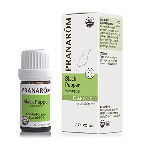 Pranarom Black Pepper Essential Oil - Promotes Circulation & Digestion, USDA Organic - 5ml