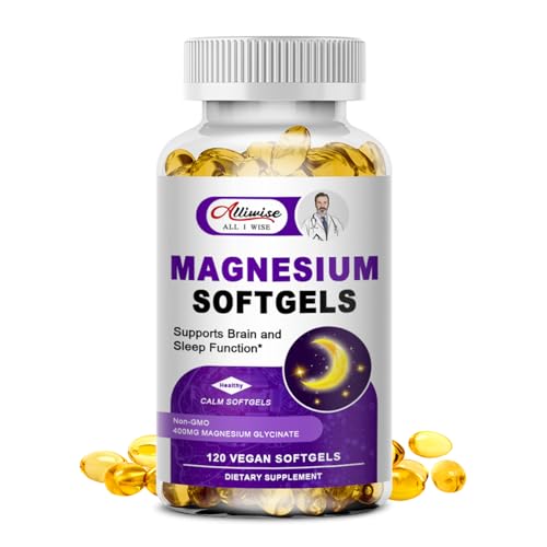 Alliwise High Absorption Magnesium Glycinate - Supports Sleep, Mood & Brain Health - 400mg Softgels