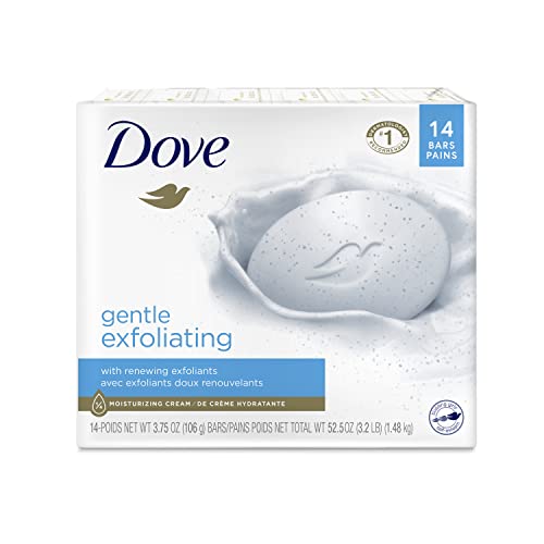 Dove Beauty Bar - Gentle Exfoliating with 1/4 Moisturizing Cream, Cruelty-Free - 3.75oz, 14 Pack