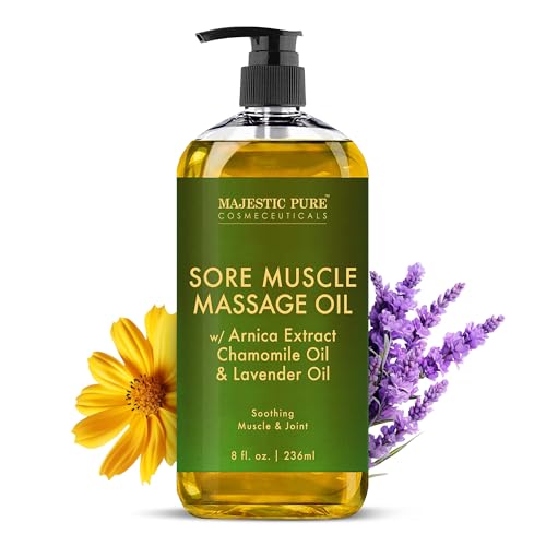 Majestic Pure Massage Oil - Supports Muscle Health with Lavender & Chamomile - 8 fl. oz.