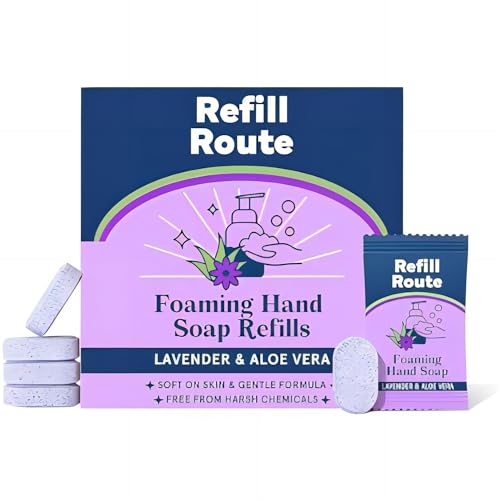 Refill Route Hand Soap Refill - Moisturizing Lavender Foam, Plant-Based, Vegan - 12 Tablets