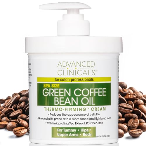 Advanced Clinicals Body Cream - Firming & Hydrating with Green Coffee Bean Oil - 16oz