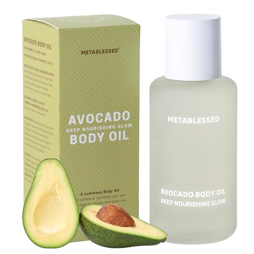 METABLESSED Avocado Body Oil - Deep Nourishing Glow, Fast Absorbing, Sensitive Skin Safe - 3.38oz