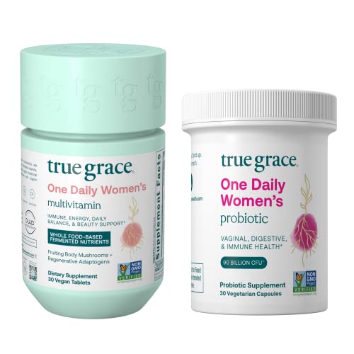 True Grace Women's Multivitamin & Probiotic Bundle - Immune & Digestive Support - 30-Day Supply