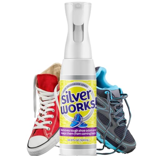 SilverWorks! Shoe Deodorizer Spray - Natural Odor Eliminator, Non-Toxic, 16.9oz