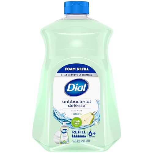 Dial Antibacterial Hand Soap Refill - Kills 99.99% of Bacteria, Fresh Pear Scent - 52 fl oz