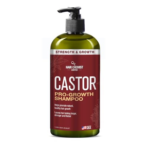 Hair Chemist Castor Pro-Growth Shampoo - Natural Castor Oil for Thicker Hair, 33.8oz