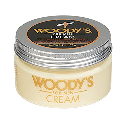 Woody's Hair Styling Cream - Flexible Hold for Curly Hair, Moisturizing Ingredients - 3.4oz