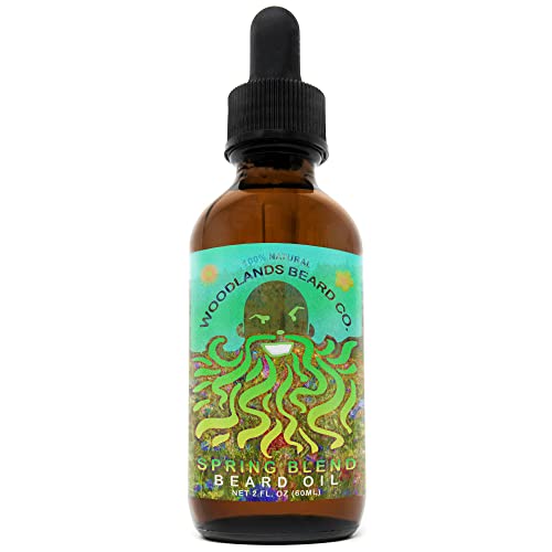 Woodlands Beard Co. Spring Blend Beard Oil - Nourishing Jojoba & Argan Oils, 2 oz