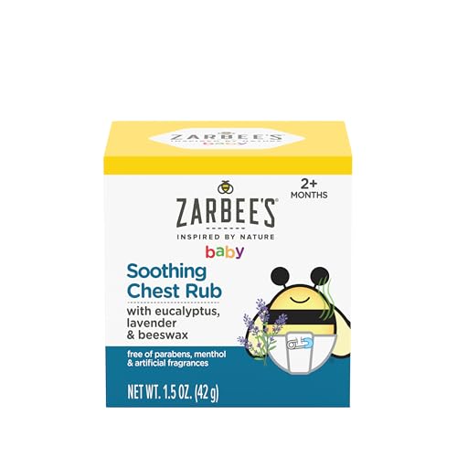 Zarbee's Baby Chest Rub - Soothes Sensitive Skin with Eucalyptus & Lavender - 1.5oz