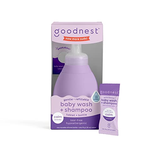 Goodnest® Baby Shampoo Tablets with Reusable Pump - Tear-Free, Lavender, Hypoallergenic - 12oz