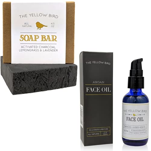 The Yellow Bird Face Cleanser - Activated Charcoal & Argan Oil for Clear, Radiant Skin - 4oz
