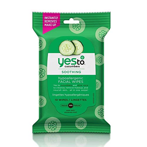 Yes To Cucumbers Face Wipes - Soothing & Moisturizing with Organic Ingredients - 10 Count