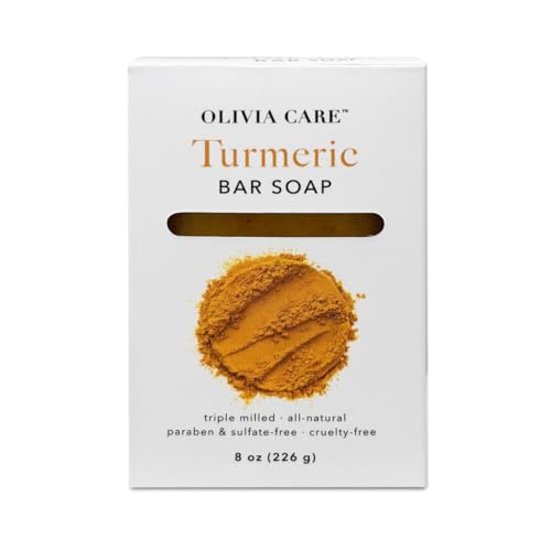 Olivia Care Turmeric Bar Soap - Hydrates, Exfoliates & Deep Cleans - Natural Ingredients - 8oz