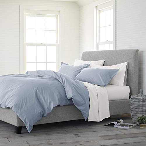 EcoPure Martex Duvet Cover Set - Organic Cotton, Soft Comfort, Twin Size - Light Blue