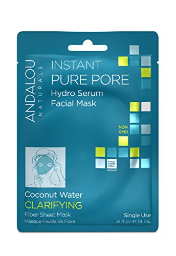 Andalou Naturals Face Mask - Hydrating Hydro Serum with Coconut Water, Non-GMO - 0.6 Fl Oz