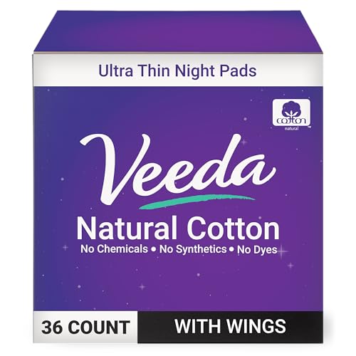 Veeda Feminine Pads - Ultra Thin, Super Absorbent, Hypoallergenic, 36 Count