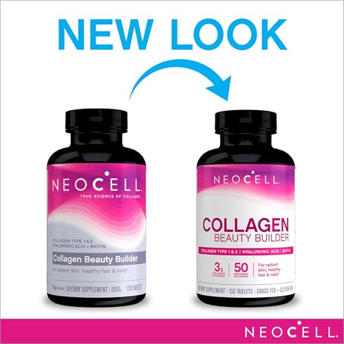 NeoCell Collagen Supplement - Supports Skin, Hair & Nails with Hyaluronic Acid, 150 Tablets