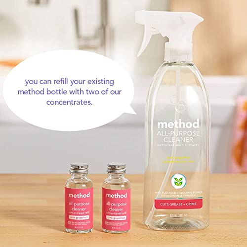 Method All-Purpose Cleaner Kit - Plant-Based, Reusable Aluminum Bottle, Pink Grapefruit - 14 fl oz