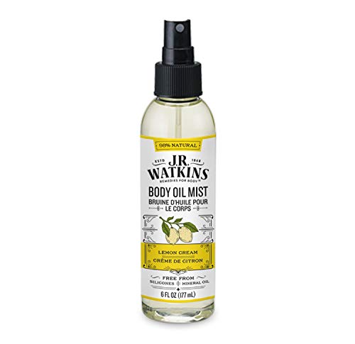 J.R. Watkins Body Oil Mist - Nourishing Hydration, Natural Ingredients, Lemon Cream Scent - 6 fl oz