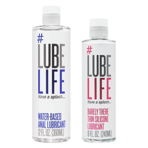 Lube Life Access Bundle - Silicone & Water-Based Lubricants for Couples, 12 Fl Oz