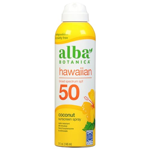 Alba Botanica Sunscreen Spray - SPF 50 Broad Spectrum, Water Resistant, Coconut - 5 fl. oz.