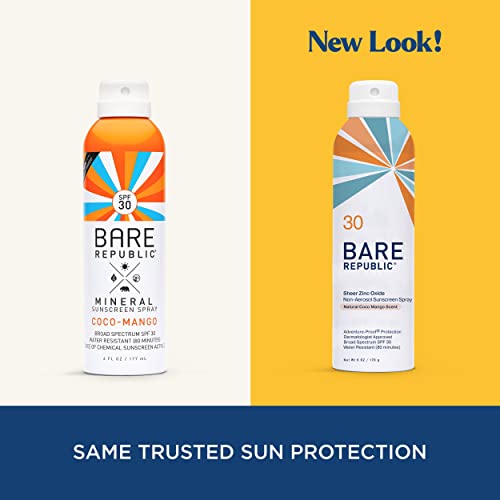 Bare Republic Mineral Sunscreen Spray SPF 30 - Non-Greasy, Broad Spectrum Protection - 6 Fl Oz