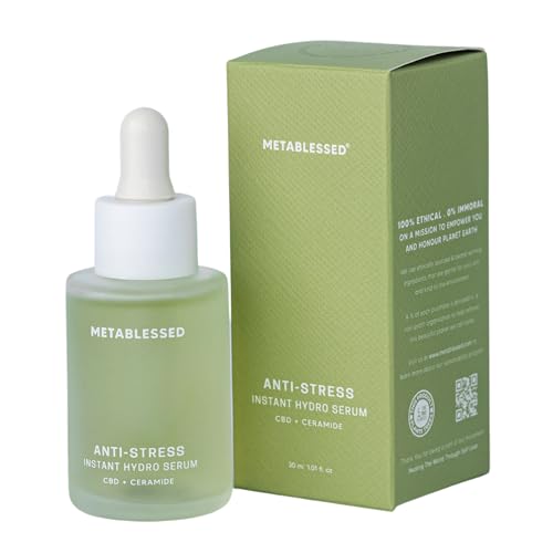 Metablessed Facial Serum - Hydrates & Soothes Inflammation, Ceramide & Hyaluronic Acid - 1.01oz