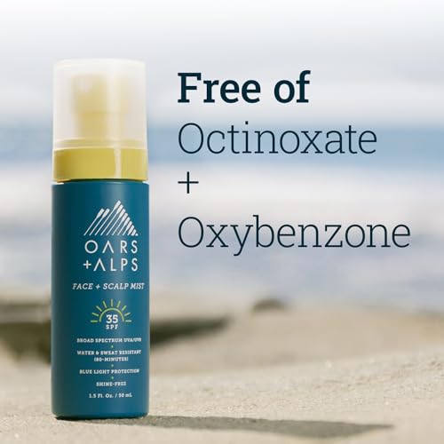 Oars + Alps Sunscreen Mist SPF 35 - Broad Spectrum Protection, Vegan & Cruelty-Free - 1.5 Fl Oz