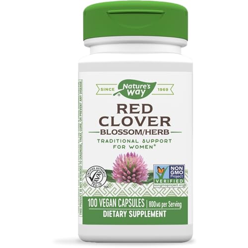 Nature's Way Red Clover Herb - Women's Health Support, Vegan, Non-GMO - 800mg, 100 Capsules