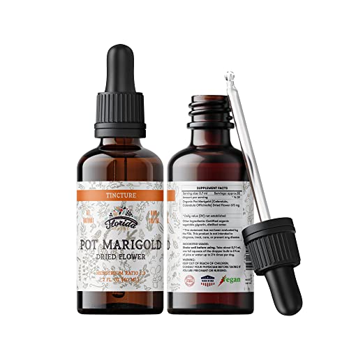 Florida Herbs Pot Marigold Tincture - Pure Organic Extract, Non-GMO, 2 oz