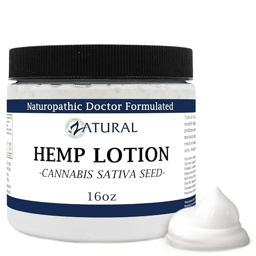 Zatural Hemp Lotion - Nourishing Body Moisturizer with Hemp Seed Oil, 16oz Jar