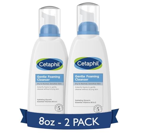 Cetaphil Gentle Foaming Facial Cleanser - Hydrates & Softens, Dermatologist Tested - 8oz, Pack of 2